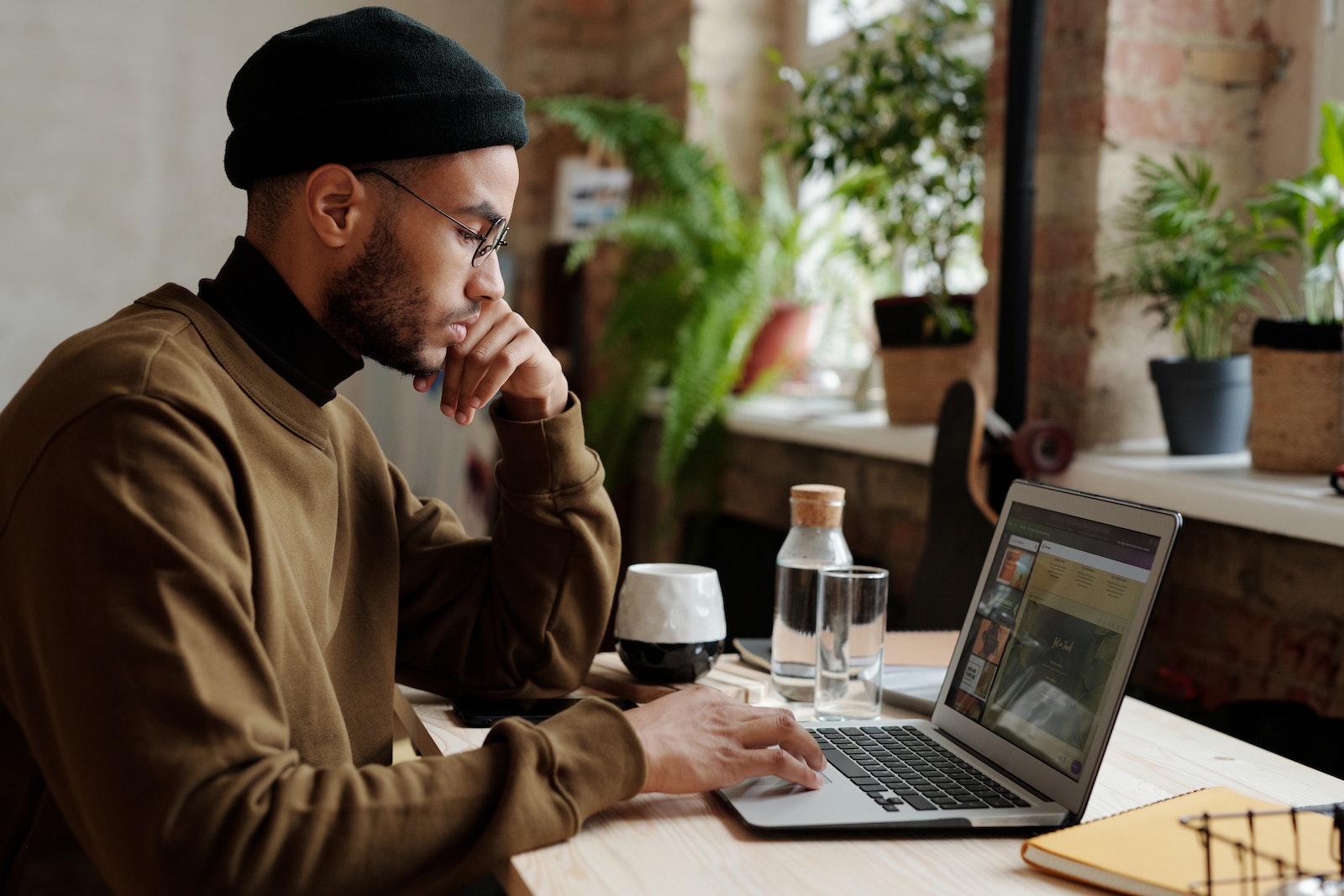 Stylish Man using Laptop